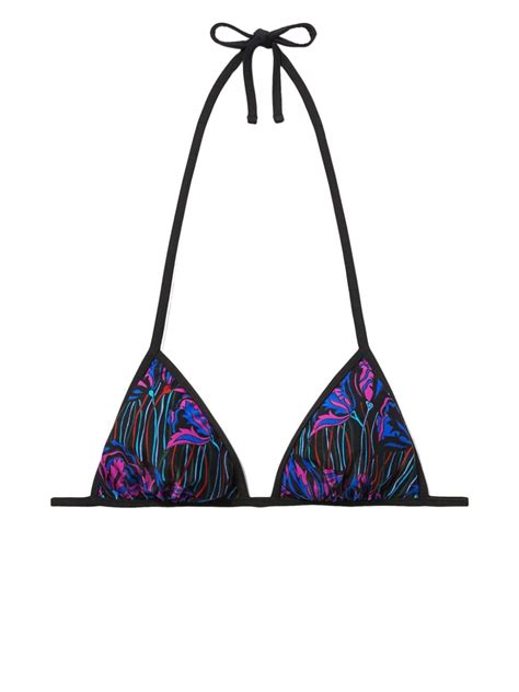 PUCCI Fiori Di Loto Print Bikini Top Farfetch