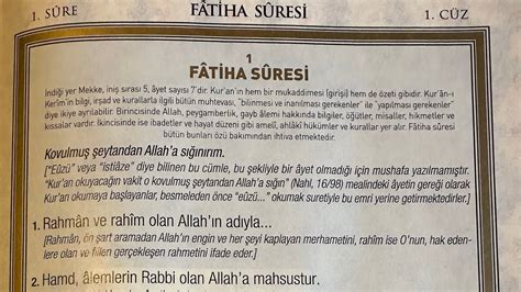 Fatiha Suresi Meal Ve Tefsiri Youtube