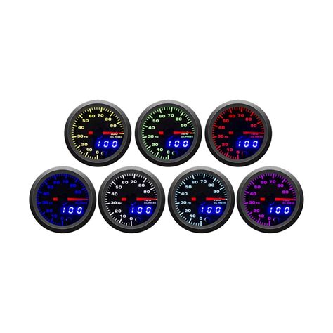 Dragon Gauge High Speed Stepper Motor 52mm 7 Colors LED Dual Display