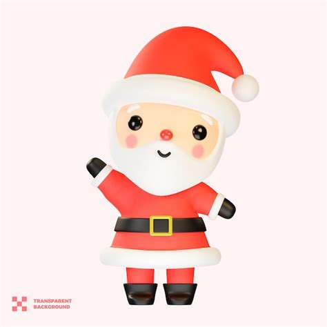 Premium Psd Cute Santa Claus Waving Cute Santa Claus Christmas