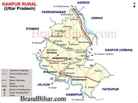 Kanpur Dehat District Map, District Map Of Kanpur Dehat,, 57% OFF