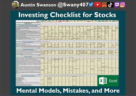 Stocks Checklist For Investing And Analyzing Businesses 100 Etsy