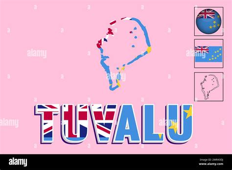 Tuvalu Flag And Map In Vector Illustration Stock Vector Image Art Alamy