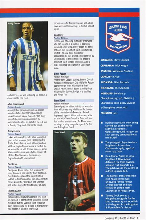 Coventry City Vs Brighton And Hove Albion 2003 Page 11 Flickr