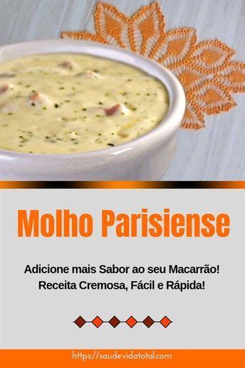 Molho Parisiense Repleto De Sabor Saúde Vida Total Receitas