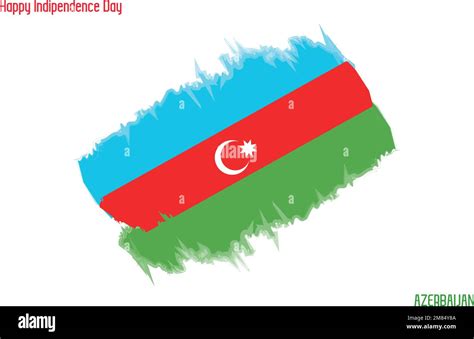 Grunge Brush Stroke Vecctor Design Azerbaijan National Flag Flag Of