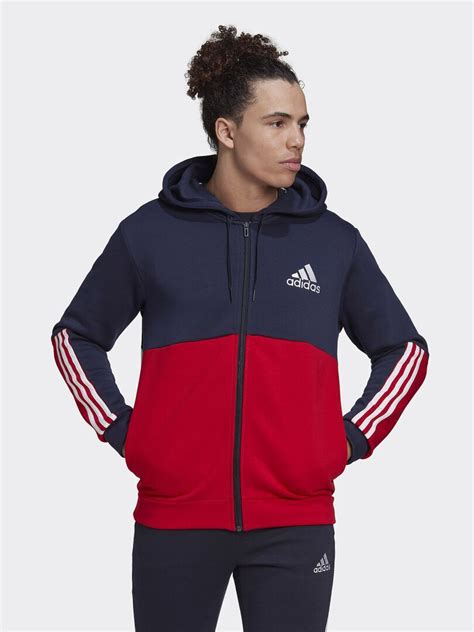 Sweat Zippé à Capuche Adidas Marine Rouge Kiabi 65 00€