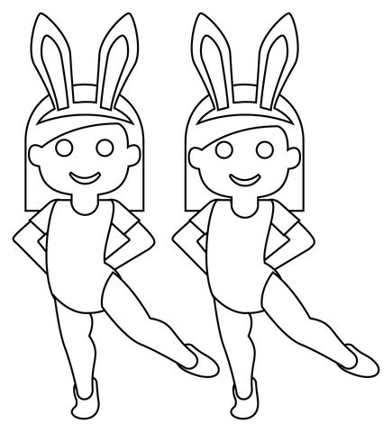 People with Bunny Ears coloring page | Free Printable Coloring Pages