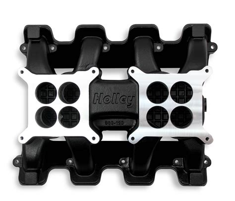 Holley 300 120bk Holley Ls Carbureted Manifold 2x4 Dual Plane Black Gm Ls1ls2ls6