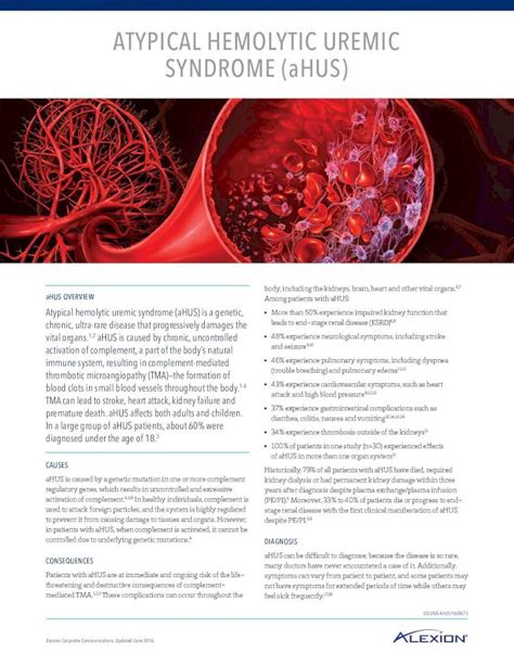 Pdf Atypical Hemolytic Uremic Syndrome Ahus News Alexionpharma