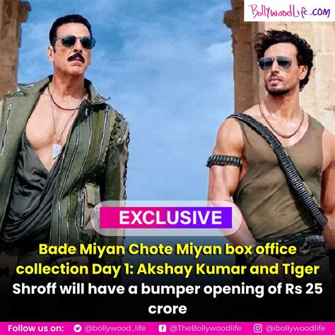 Bade Miyan Chote Miyan Box Office Collection Day 1 Akshay Kumar And Tiger Shroff Will Have A