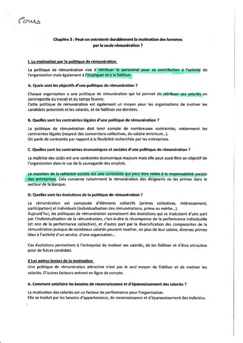 Chapitre management motivation des salariés par la rémunération page 1