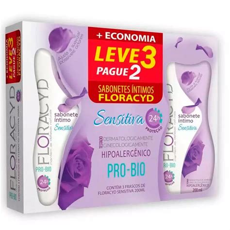 Kit Sabonete L Quido Ntimo Floracyd Sensitiva Unidades Ml Cada