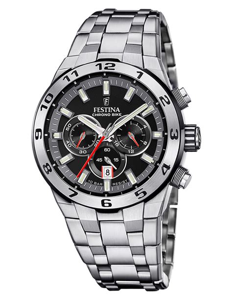 Reloj Festina F Chrono Bike Negro Con Correa De Acero