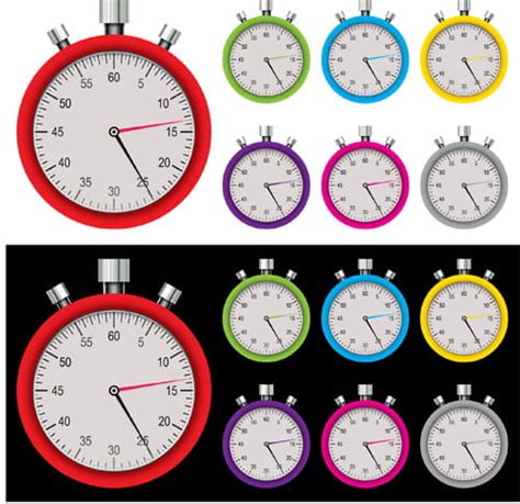 Realistic Stopwatch Design Vectors Set Ai Uidownload