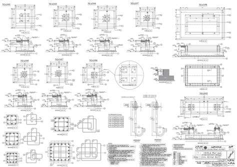 High Rise Building Column Detail And Beam Detail With Detailing Through Sections Autocad Dwg