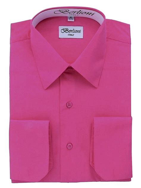 Mens Solid Color Dress Shirt