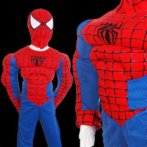 Spiderman Kostüm mit Muskeln für Kinder Junge Halloween Ganzkörperanzug