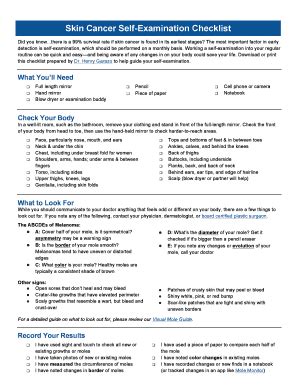 Fillable Online Skin Cancer Self-Examination Checklist Fax Email Print ...