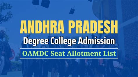 Ap Degree College Admission Seat Allotment List Check Oamdc Merit