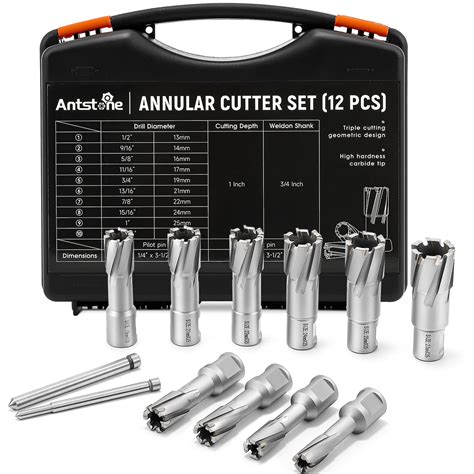 Amazon Antstone Annular Cutter Set Pcs Carbide Tips Mag Drill