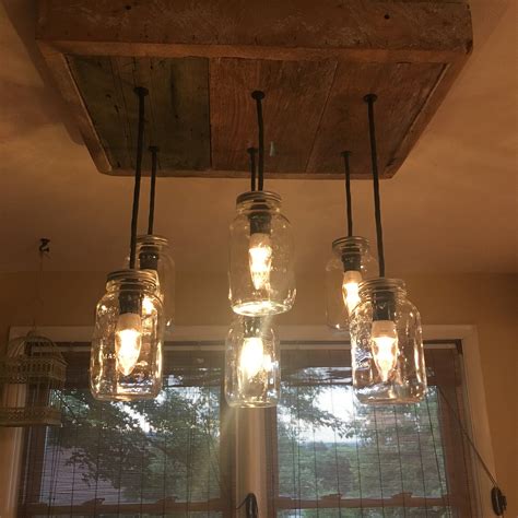 Barn Wood Mason Jar Chandelier Jar Etsy Canada Jar Chandelier