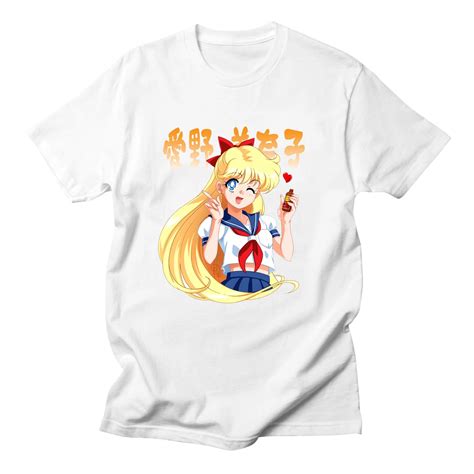 Cartoon Sailor Moon Short Sleeve Cotton T Shirt Women Classic Japanese