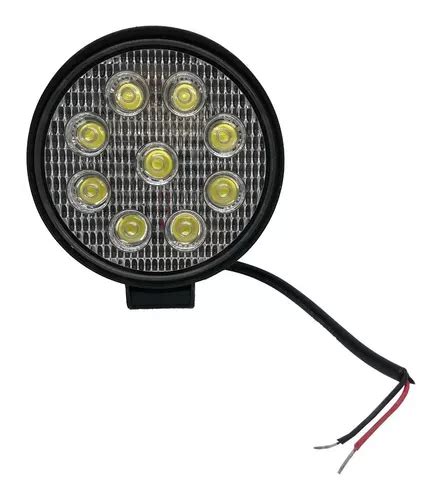 Faro Led Redondo 9 Led 27w 4x4 Blanco Cuatri Moto Ial 27r