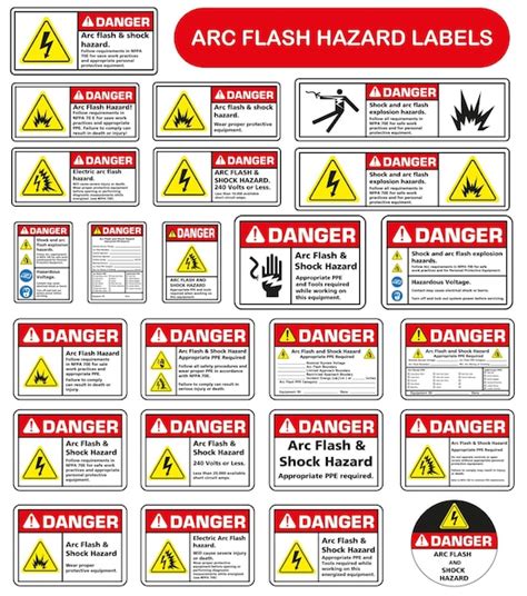 Premium Vector | A set of warning signs and safety symbols against the ...