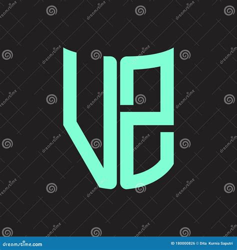 VZ Logo Monogram With Ribbon Style Design Template Stock Vector