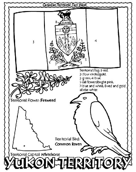 Canadian Territory Yukon Territory Coloring Page Canadian