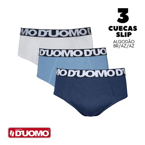 Kit 3 Cuecas Slip Duomo 100 Algodão Shopee Brasil