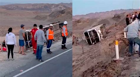 Ica Bus Palomino Se Despista Y Vuelca En La Panamericana Sur Y Deja 1