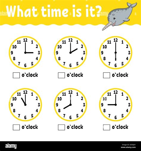 Learning Time On The Clock Educational Activity Worksheet For Kids And