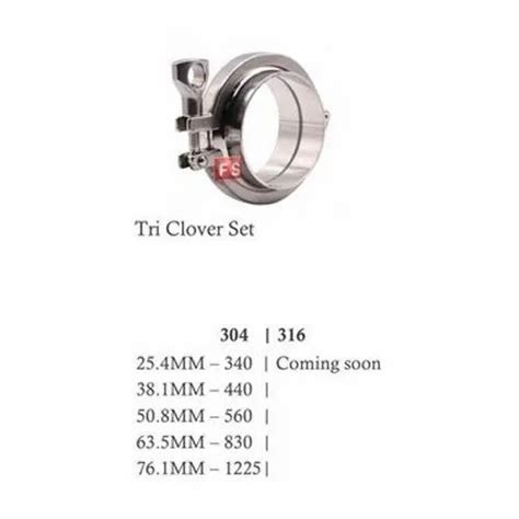 25 4 Mm 76 1mm SS Tri Clover Pipe Clamp Set Heavy Duty At Rs 340 Piece