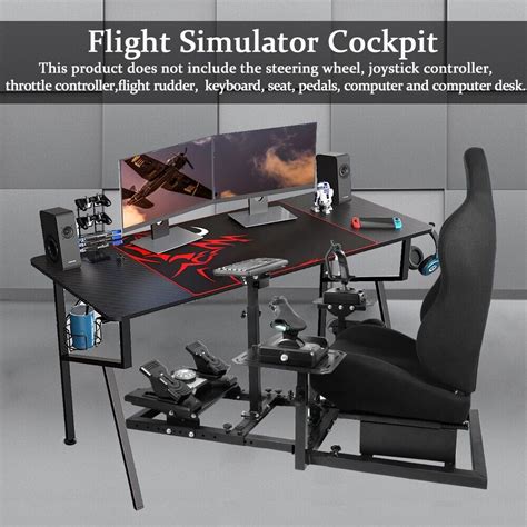 Supllueer Flight Racing Simulation Cockpit With Black Seat Fit Logitech