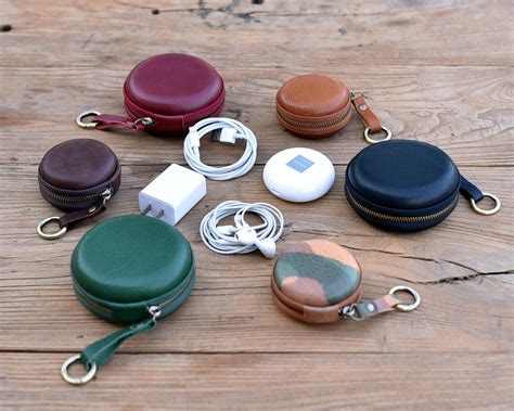 Leather Earbud Holder Leather Coin Purse Earphone Organizer Etsy