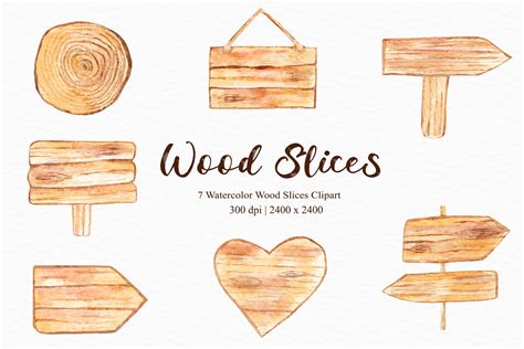 Watercolor Wood Slices Clipart Graphic By Bonadesigns Creative Fabrica