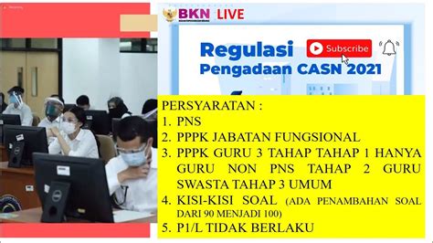 LIVE Kupas Tuntas Seleksi CASN 2021 PERUBAHAN SYARAT CASN PNS P3K