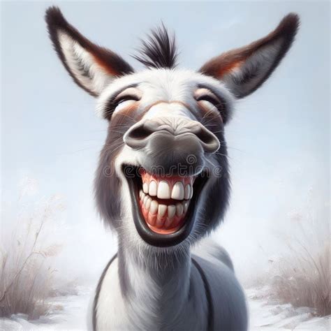 Cheerful Donkey Smiling Generative Ai Stock Image Image Of Mascot