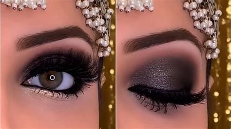 Super Glam Black Glittery Eye Makeup Tutorial😱😍 Glamorous Eye Makeup