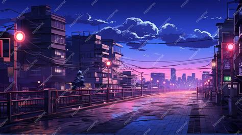 Premium Photo | Anime cityscape with a beautiful view