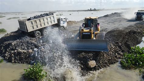 Nice Incredible Project Build New Road On Water Bulldozer Push Big