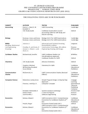 Fillable Online Sixth Form Student List And Registration Guidelines Fax