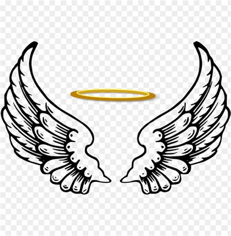 angel wings with halo - angel halo wing PNG image with transparent ...