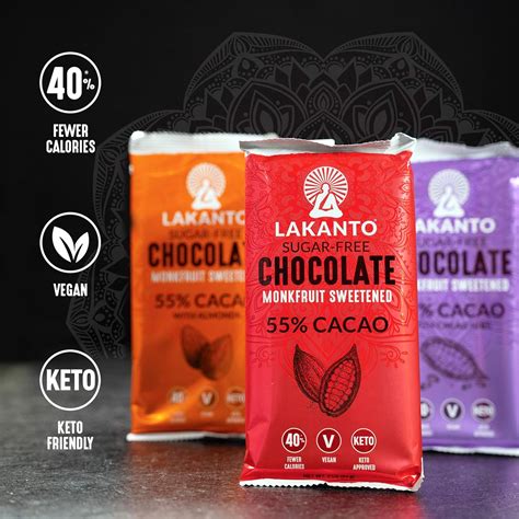 Buy Lakanto Sugar Free Chocolate Bars Dark Chocolate Sweetened With