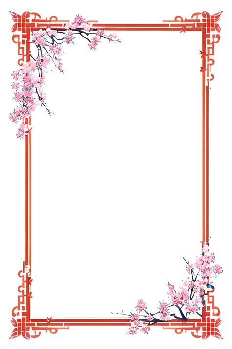 Ai Generiert Sakura Rand Rahmen Japanisch Rand Rahmen Png Transparent