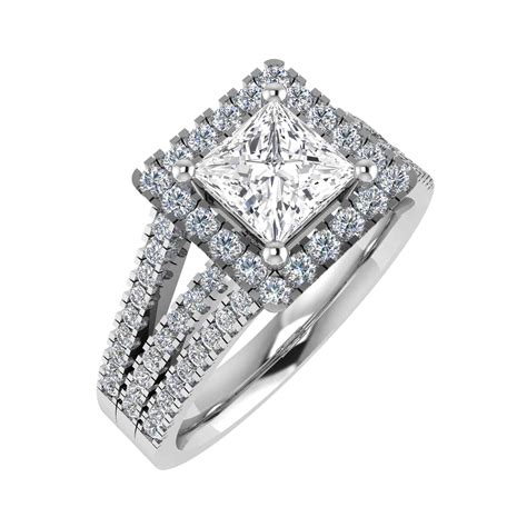 Belinda Natural Princess Halo Ring Bercotts Diamonds