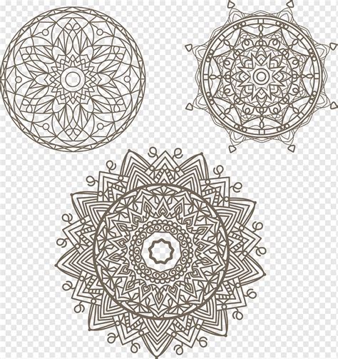 Three Hand Drawn Mandalas Png Pngwing