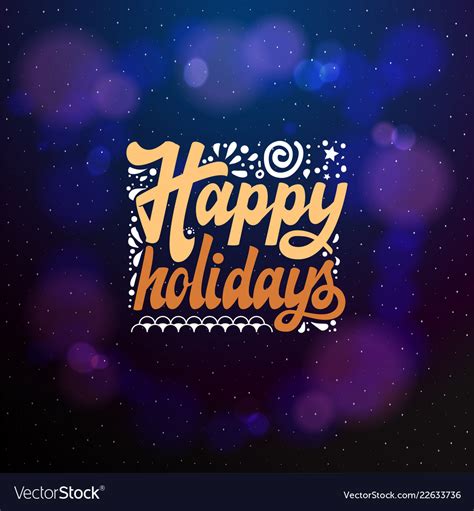 Happy holidays typographic emblem logo Royalty Free Vector